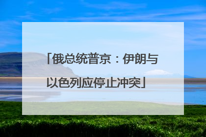 俄总统普京：伊朗与以色列应停止冲突